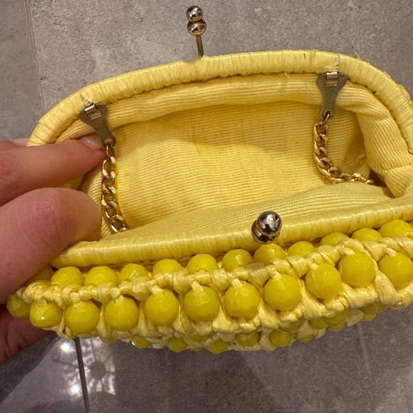 Small Yellow Beaded Women's Bag - Picture 4 of 8